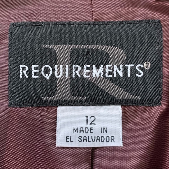 Requirements Wool Blend Red Plaid Zip Up Blazer Jacket, Size 12 - Picture 9 of 11